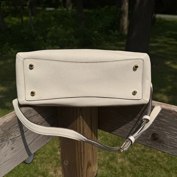 NEW Coach Lillie Carryall Satchel Chalk Crossgrain Leather Carryall Bag NWT - Picture 12 of 16